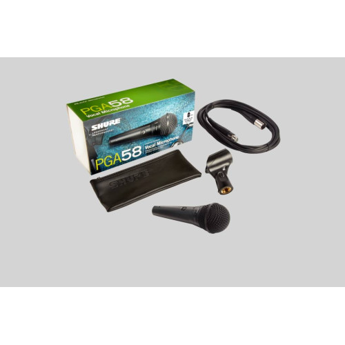 SHURE PGA58XLR-E Micrófono Dinámico Vocal cardioide, con Interruptor y cable XLR/XLR 