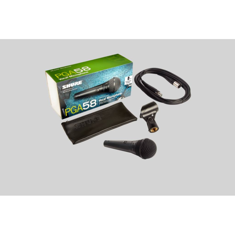 SHURE PGA58XLR-E Micrófono Dinámico Vocal cardioide, con Interruptor y cable XLR/XLR 