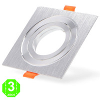 Aro Orientable Cuadrado Luxury Níquel para GU10 MR16 50mmØ [AL4323LM]