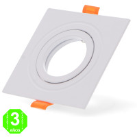 Aro Orientable Cuadrado Luxury Blanco para GU10 MR16 50mmØ [AL4324LM]