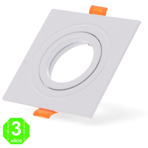 Aro Orientable Cuadrado Luxury Blanco para GU10 MR16 50mmØ [AL4324LM]