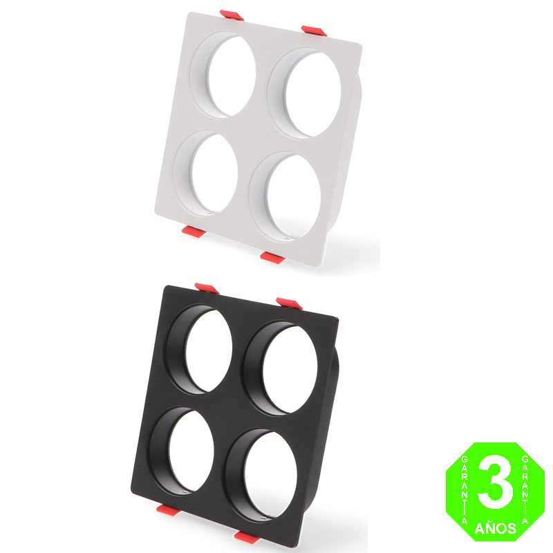 Aro 4 Elementos Empotrable Blanco o Negro para Módulos COBFIX 10W [AL43644368LM]