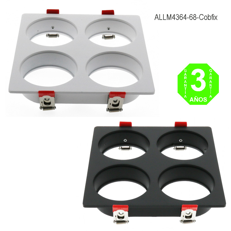 Aro 4 Elementos Empotrable Blanco o Negro para Módulos COBFIX 10W [ALLM4364-68]
