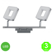 Aplique Regleta Led 2 focos Cuadrados Orientables Color Níquel [AL103961LCL]