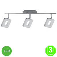 Aplique Regleta Led Orientable 3 focos Cuadrados Color Níquel [AL103962LCL]