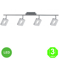 Aplique Regleta Led 4 focos Orientables Cuadrados Color Níquel [AL103963LCL]