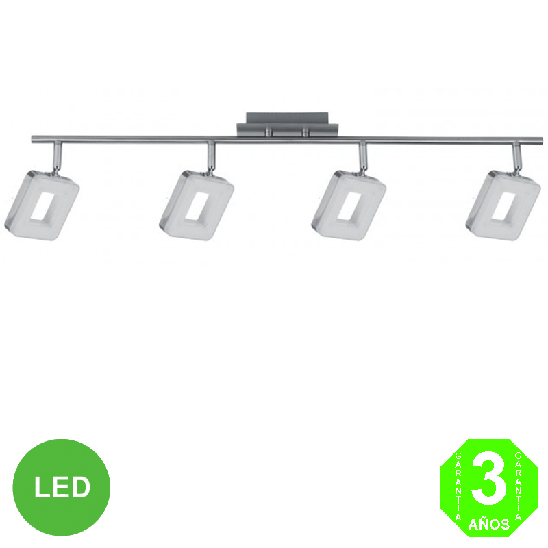Aplique Regleta Led 4 focos Orientables Cuadrados Color Níquel [AL103963LCL]