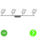 Aplique Regleta Led 4 focos Orientables Cuadrados Color Níquel [AL103963LCL]