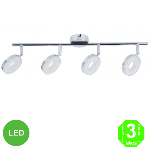 Aplique Regleta Led 4 focos Orientables Circulares Color Cromado [AL103969LCL]