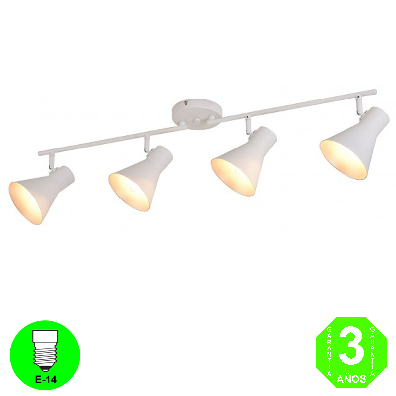 Aplique Regleta Rustica Focos Orientables Color Blanco interior Plata [AL104964LCL]