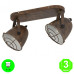 Aplique Regleta 2 focos Bombilla E27 Color Marrón Rustico interior Blanco [AL104971LCL]