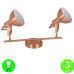 Aplique Regleta 2 focos Retro Bombillas E14 Color Oro Rosa interior Blanco [AL104982LCL]