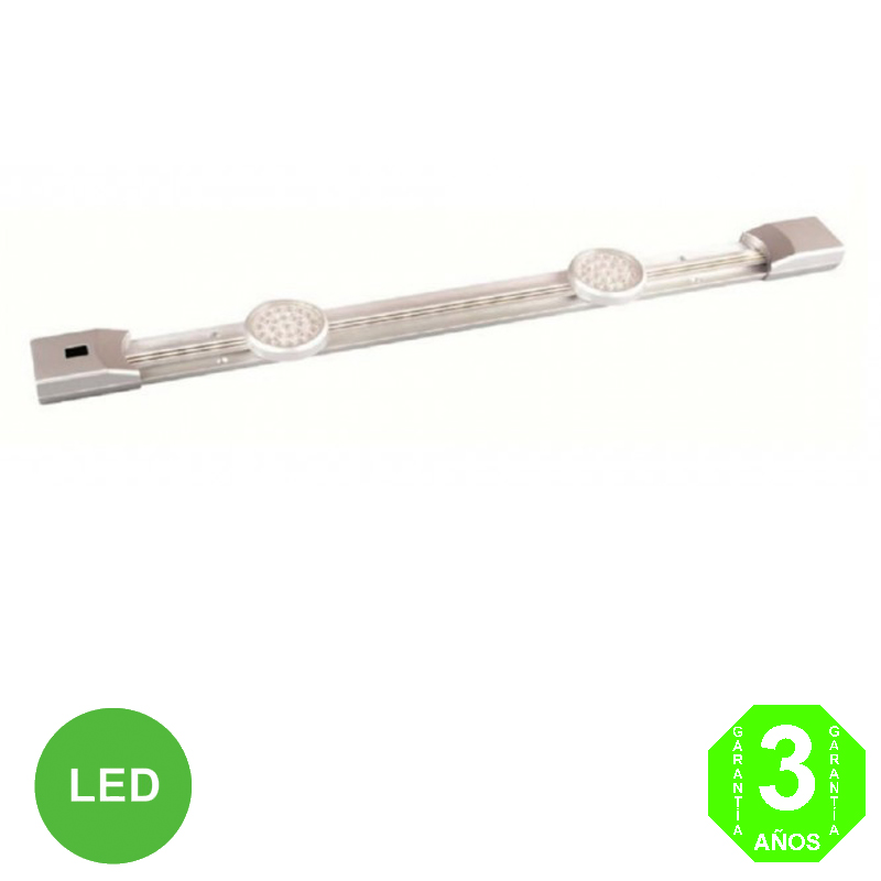 Regleta Aplique 2 Focos Led con Sensor de Proximidad color Plata mate [AL240901MB]