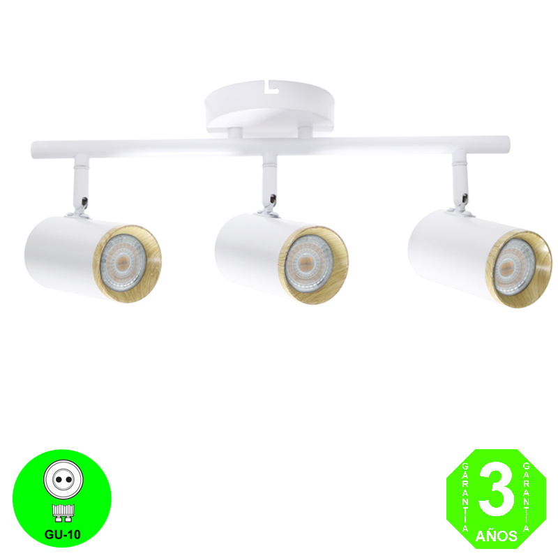 Regleta Aplique Country Focos Orientables GU10 Blanco [AL4352LM]