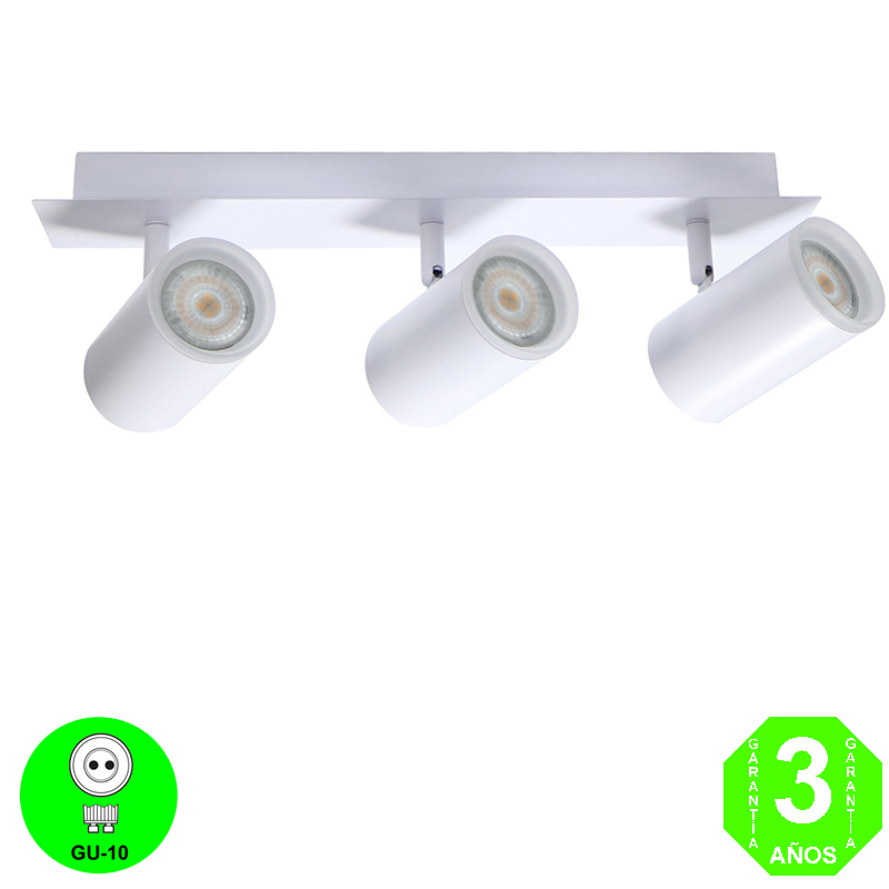 Regleta Aplique State3 Focos Orientables GU10 Blanco [AL4358LM]
