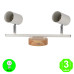 Aplique Regleta Wood Focos Orientables color Blanco madera GU10 [AL4502LM]