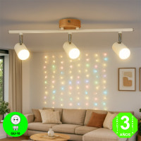 Regleta Aplique Wood3 Focos Orientables Color blanco y madera [AL4503LM]