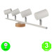 Regleta Aplique Wood4 Focos Orientables Color blanco y madera [AL4504LM]