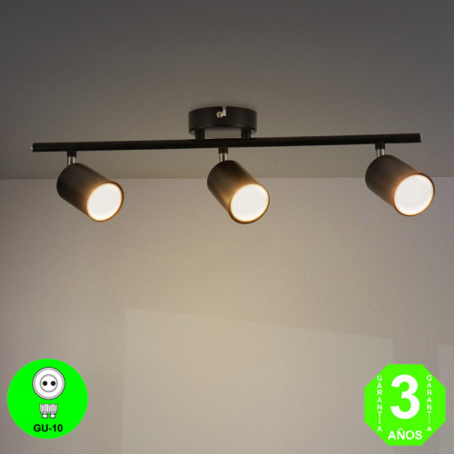 Regleta Aplique Black3 Focos Orientables Color Negro [AL4507LM]