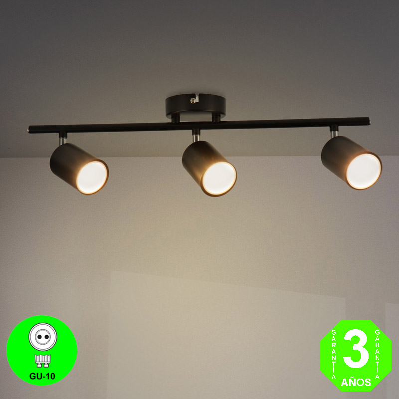 Regleta Aplique Black3 Focos Orientables Color Negro [AL4507LM]