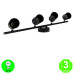 Regleta Aplique Black4 Focos Orientables Color Negro [AL4508LM]