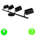 Regleta Aplique Black4 Focos Orientables Color Negro [AL4508LM]