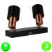 Aplique Regleta Gold Focos Orientables color Negro Cobre GU10 [AL4510LM]