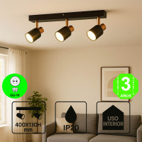 Regleta Aplique Gold3 Focos Orientables Color Negro-Cobre [AL4511LM]