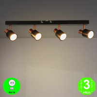 Regleta Aplique Gold4 Focos Orientables Color Negro-Cobre [AL4512LM]