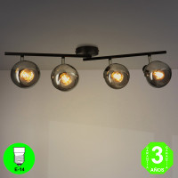 Regleta Aplique Glass4 Focos Orientables Color Negro [AL4520LM]