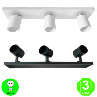 Regleta Aplique Plus3 Focos Orientables Blanco o Negro [AL773RFMB]