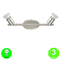 Aplique Regleta 2 focos Orientables GU10 Color Níquel Mate [AL92596MB]