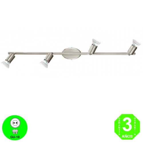 Aplique Regleta Buzz4 focos Orientables Color Níquel Mate [AL92598MB]