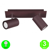 Regleta Aplique BASIL 2 Focos Orientables GU10 color Marrón Óxido [ALBASIL2MB]