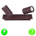 Regleta Aplique BASIL 2 Focos Orientables GU10 color Marrón Óxido [ALBASIL2MB]