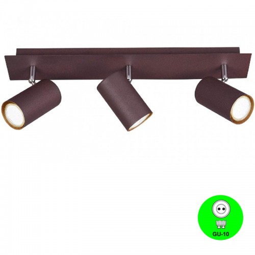 Regleta Aplique 3 Focos Orientables GU10 Marrón Oxido [ALBASIL3MO]