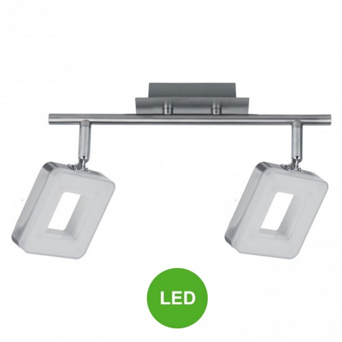 Aplique Regleta Led 2 focos Cuadrados Orientables Color Níquel [ALLCL103961]