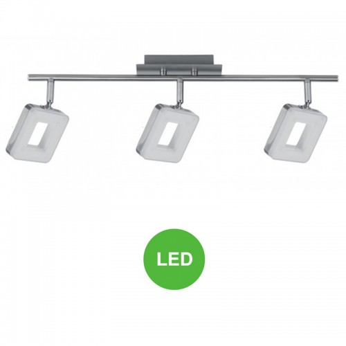 Aplique Regleta Led Orientable 3 focos Cuadrados Color Níquel [ALLCL103962]