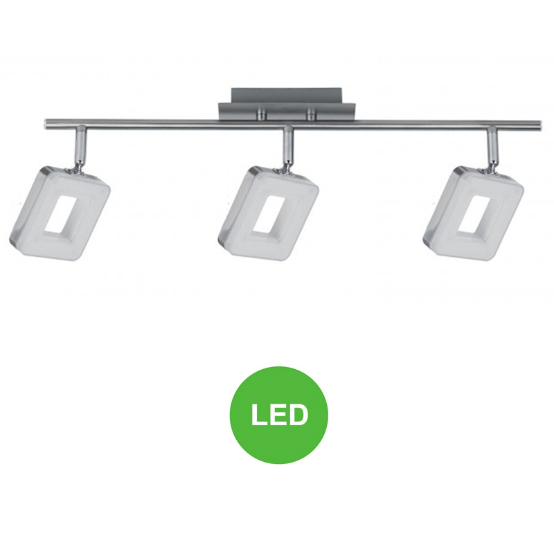 Aplique Regleta Led Orientable 3 focos Cuadrados Color Níquel [ALLCL103962]