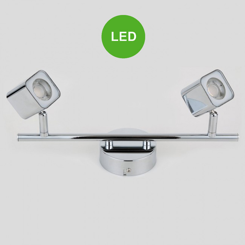 Aplique Regleta Led 2 focos Cubo Color Cromado orientables [ALLCL104631]