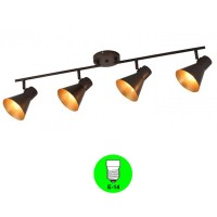 Aplique Regleta 4 focos Bombilla E14 Color Marrón interior Dorado [ALLCL104958]