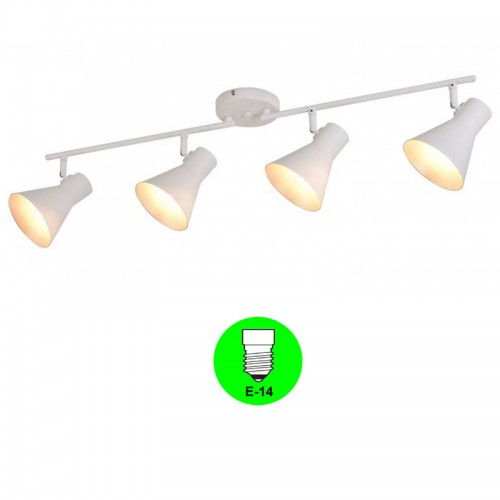 Aplique Regleta 4 focos Bombilla E14 Color Blanco interior Plata [ALLCL104964]