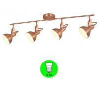Aplique Regleta 4 focos Retro E14 Color Oro Rosa interior Blanco [ALLCL104984]