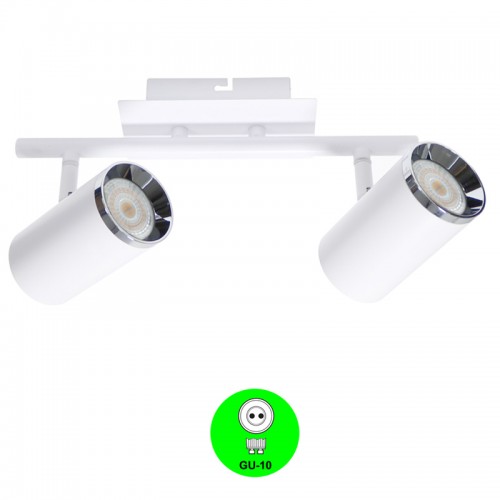 Regleta Aplique 2 Focos Orientables GU10 Blanco [ALLM4354]