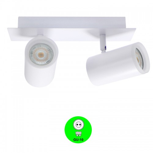 Aplique Regleta 2 Focos Orientables GU10 Blanco Mod. State [ALLM4357]