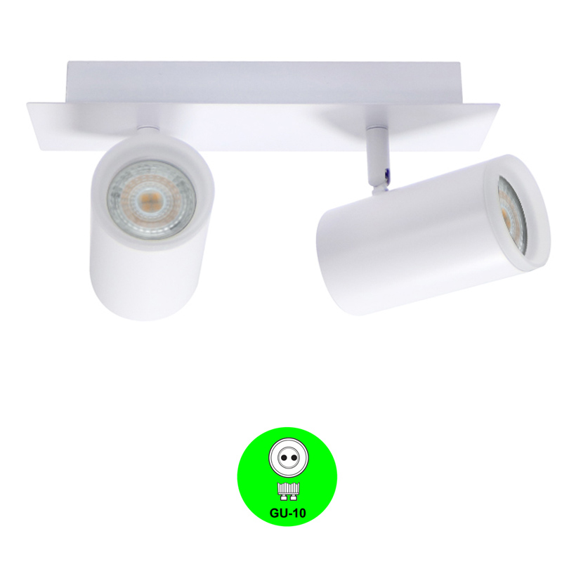 Aplique Regleta 2 Focos Orientables GU10 Blanco Mod. State [ALLM4357]