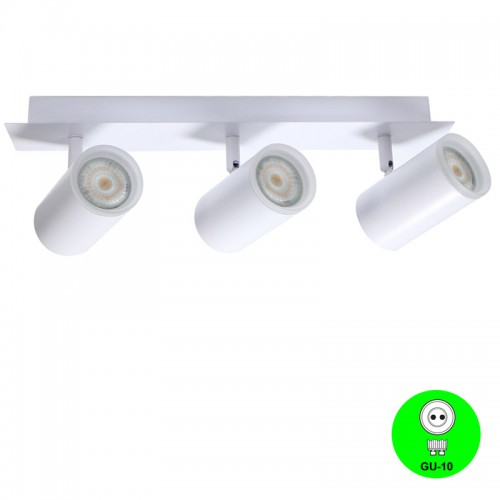 Regleta Aplique 3 Focos Orientables GU10 Blanco Mod. State [ALLM4358]