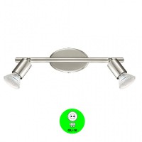Aplique Regleta 2 focos Orientables GU10 Color Níquel Mate [ALMB92596]