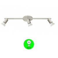 Aplique Regleta Buzz 3 focos GU10 Orientables Color Níquel Mate [ALMB92597Ni]