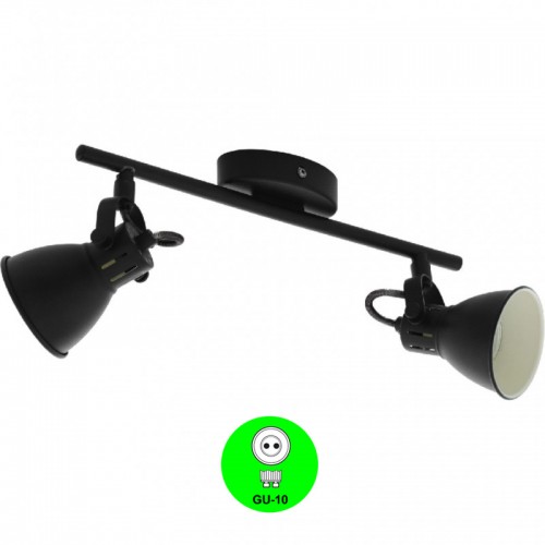 Aplique Regleta 2 focos orientables GU10 Color Negro [ALMBAP8398N]